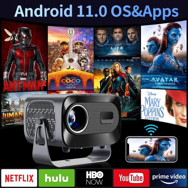 High Brightness Smart Projector HD Display 1280*720P LCD Portable Video Beamer Android 13 LED Lamp 2G RAM Bag Fire 503