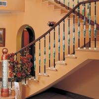 Premium Hotel Metal Stair Railing Malachite Green Metal Railings For Stairs