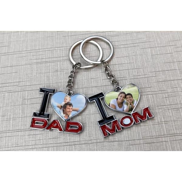 Personalized Unique Father'S Day Gifts I Love DAD PAPA Blank Metal Sublimation Keychain