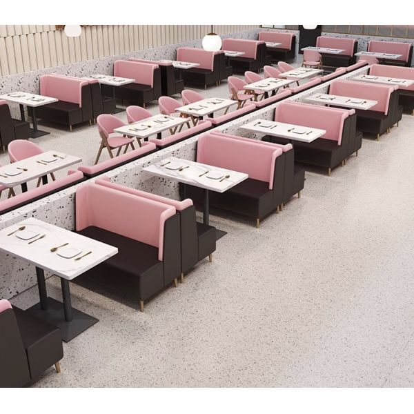 Wholesale Best Price Restaurant Furniture Coffee Shop Canteen Sofa Booth Light Luxury Velvet Leisure Sofa for Sale