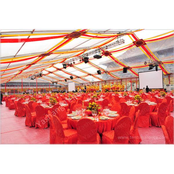 800 Seater Fabric Gala Dinner Outdoor Party Tents Clear Roof Marquee 25X50 M