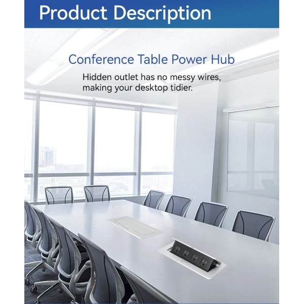 Commerical Recessed Power Pop Up Outlet Box For Workspace Office Desk