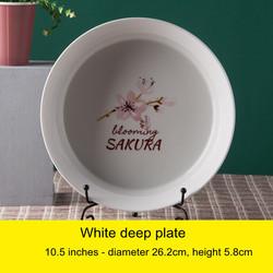 Japanese Cherry Blossom White Round Rectangle Square Baking Dessert Bowl Restaurant Ceramic Dinner Plate And Mug