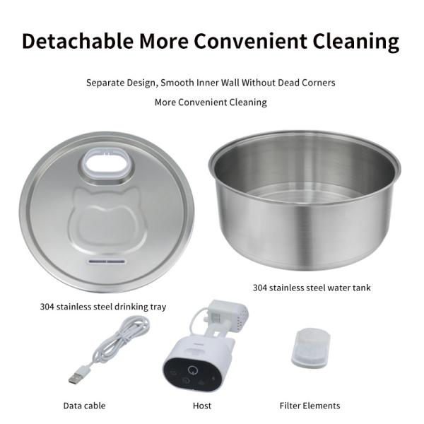 Distributeur d'eau intelligent 8L avec filtre en circulation pour animaux de compagnie, fontaine à boire pour chats, 5000mAh