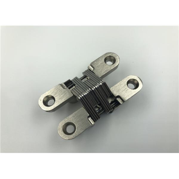 Mini Cross Hidden Door Hinges Satin Nickel For Cupboard Wardrobe Door