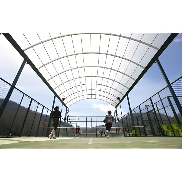 Stormproof Protection Galvanized Steel Padel Shelter With Drainage System