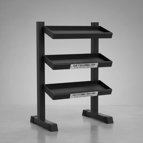 Slim 3 Tier Dumbbell Rack U+B8047 Pro Level Tested Force Optimized Zero Play