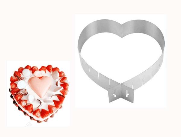 Baking Tool 6 Inch-11 Inch  Stainless Steel Heart Shape Cake Mould Adjustable Size  DIY Cutter Mould Ring Mold
