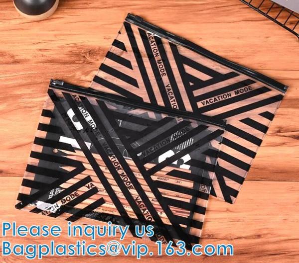 Biodegradable Custom Logo Travel Vinyl Waterproof Beach Zipper Cosmetic Bag TPU PVC Toilet Wash Bag