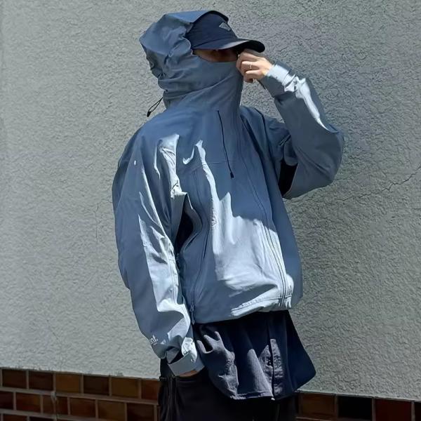 Chaqueta de nylon casual liviana personalizada con capucha para hombres streetwear comodidad de diseño de comodidad
