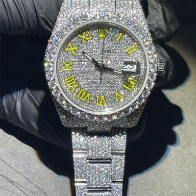 Relógio feito a mão do ajuste VVS Moissanite Diamond Hip Hop Mechanical Diamond