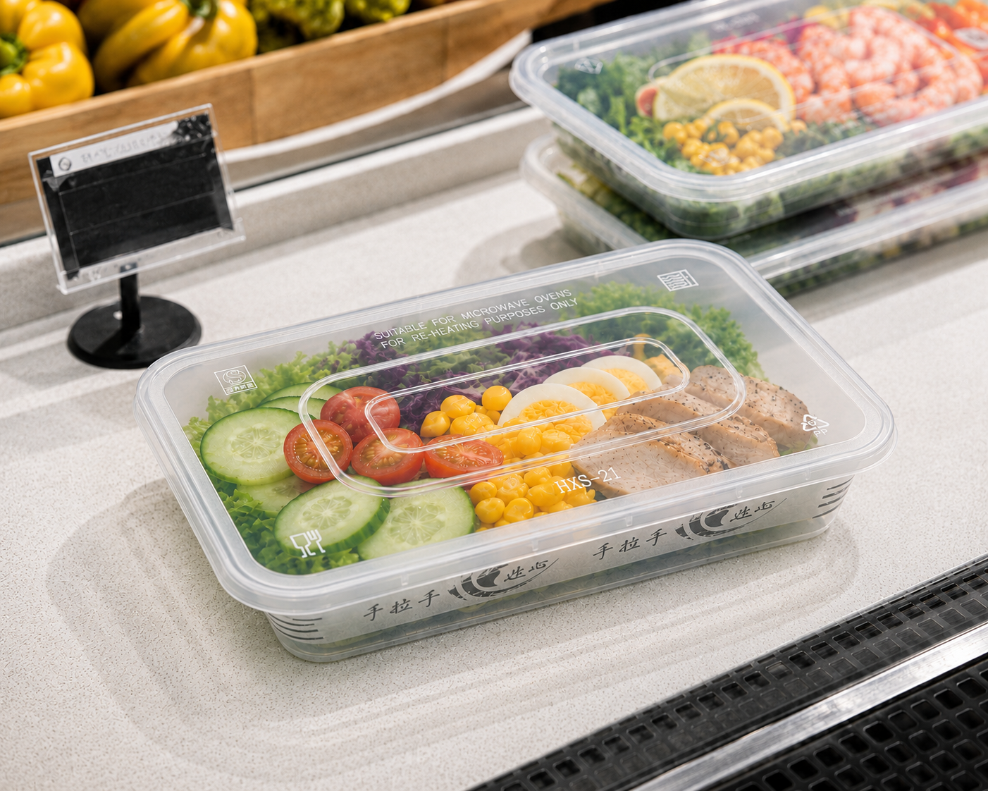 Leak Resistant Lid PP Food Container 500ml for Takeout / Meal Prep