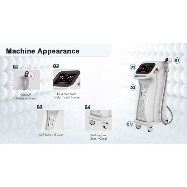 Beauty Salon Use High Powerful Depilator 4 Wavelength 2000W Diode Laser 808Nm Laser Hair Removal Machine
