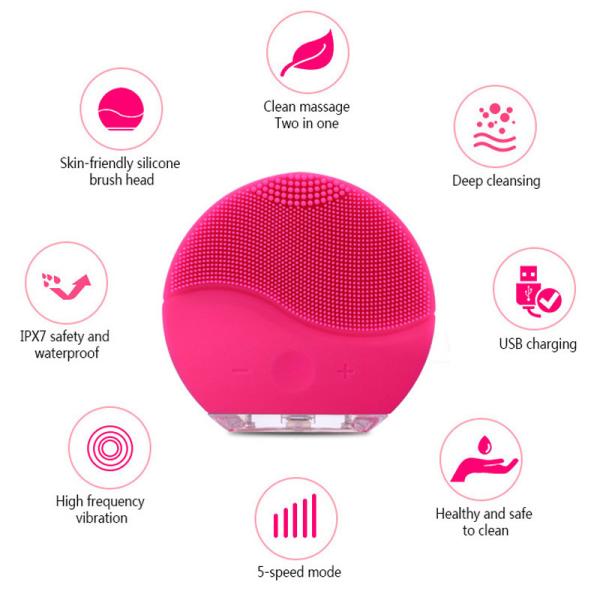 Facial Cleansing Brush Wireless Charging Electric Sonic Face Massager IPX7 waterproof
