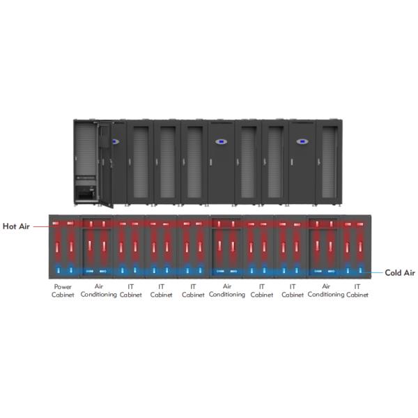 250U Black Server Cabinet 2850kg With 10 Inch Touch Screen HMI