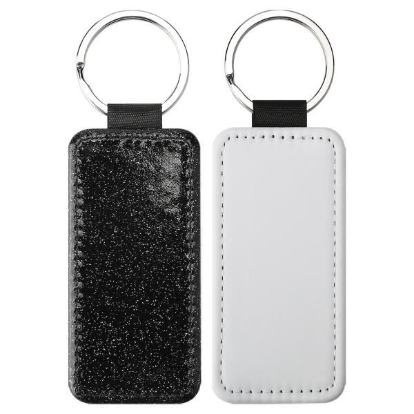Personalized Sparkle Leather Pendant Key Chain For Sublimation Printing