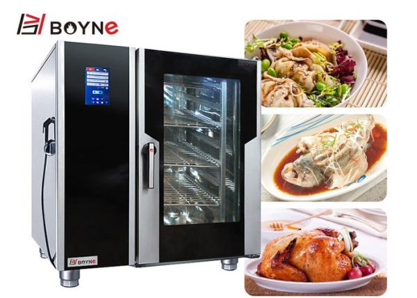 A versão de aço inoxidável de Combi Oven With Boiler Electric LCD de 6 bandejas pode armazenamento 88 88 menus