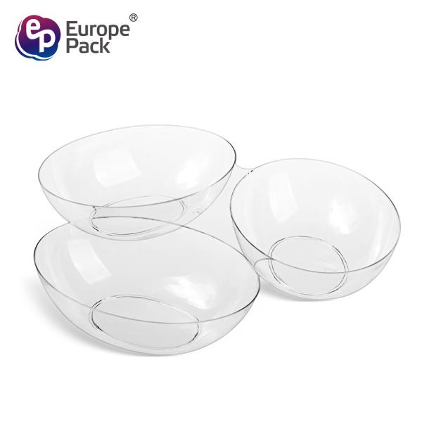 2019 New style 3 compartments clear plastic tray nut fruits tray