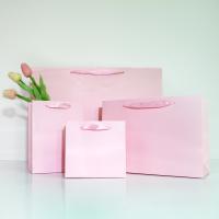 Sac en carton rose clair et blanc pur épaissi, sac d'emballage de vêtements, sac cadeau, sac à main souvenir