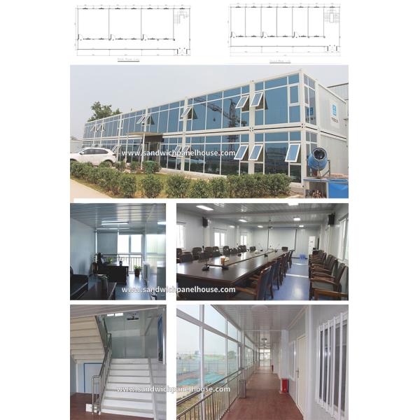 Lightweight Portable Construction Site Office Modular Container House With Glass Facades