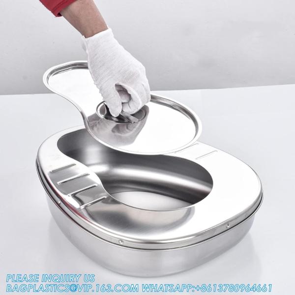 Stable Bedpan Heavy Duty Smoothed Countoured for Bed-Bound Patient,Stainless Steel Bed pan for Medical Centers