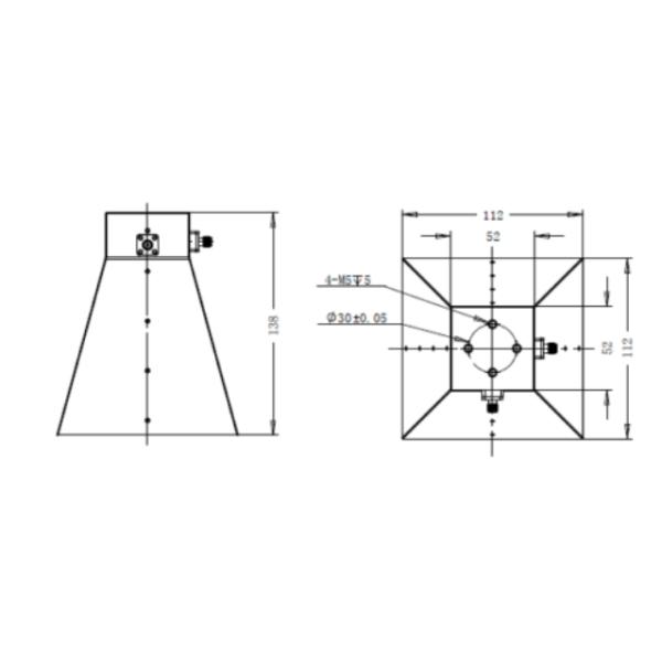 5f9fe68f04ba7.png 1.7GHz-6GHz Dual Polarization Horn Antenna Asymmetrical