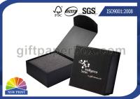 Boîte-cadeau faite sur commande noire ou rouge de bijoux avec le logo imprimée pour l'emballage d'anneau de mariage