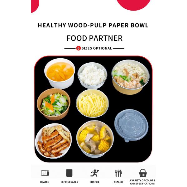 La cuvette de papier écologique de Papier d'emballage a stocké saladier biodégradable