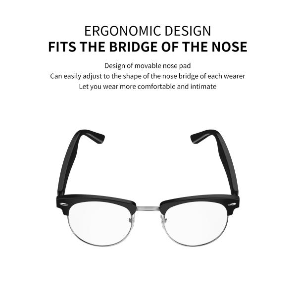 Nylon TR90 Frame UV400 Lens Bluetooth Smart Glasses For Outdoor Cycling