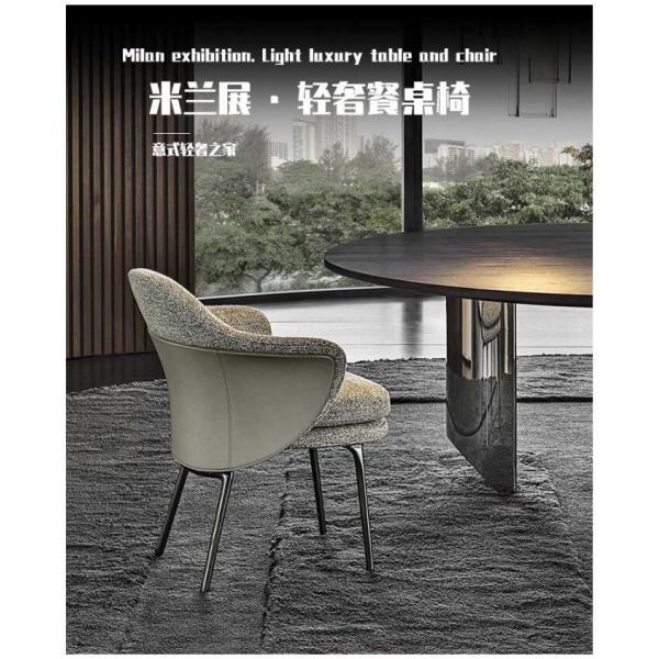 Dining Room Upholstered 810mm Solid Wood Chairs With Armrest