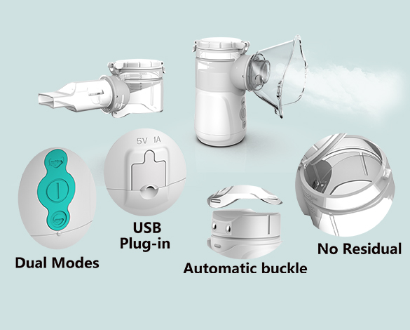 Портативный вибрируя Nebulizer сетки Nebuliser бронхиолита ребенка 1.2μm до 3.6μm