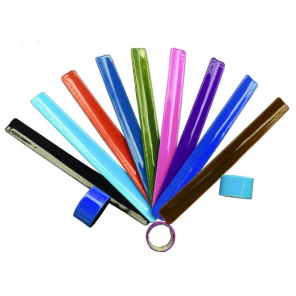 Festival PVC Reflective Slap Wristbands Custom Logo Printed Washable Type