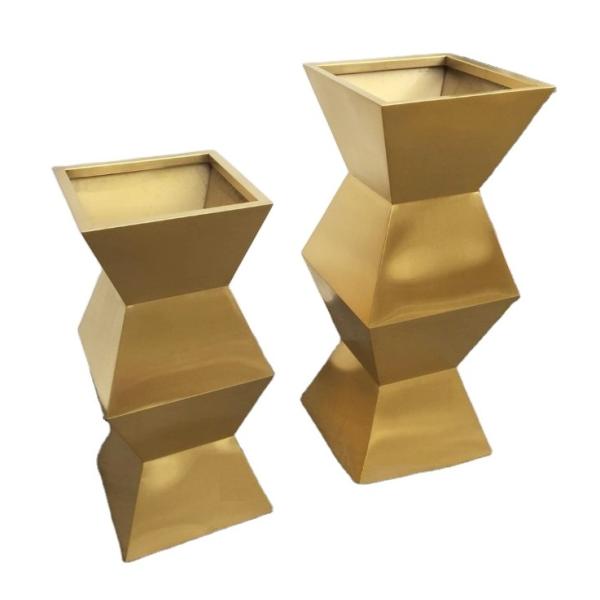 Изготовленное на заказ украшение свадьбы бака стойки цветка свадьбы металла золота