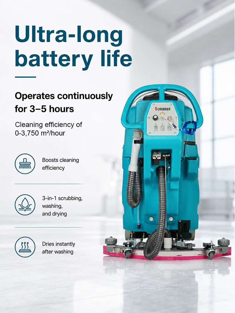 High Quality Electric Floor Scrubber CE Certification Commercial Cleaning Equipment Suitable for Factory Warehouse
