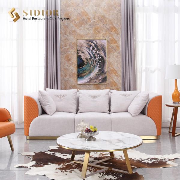 Hotel Sofa, Lobby sofa, Leisure sofa, Villa Sofa, PU Leather Upholstery, High Density Foam, Stainless Steel Base