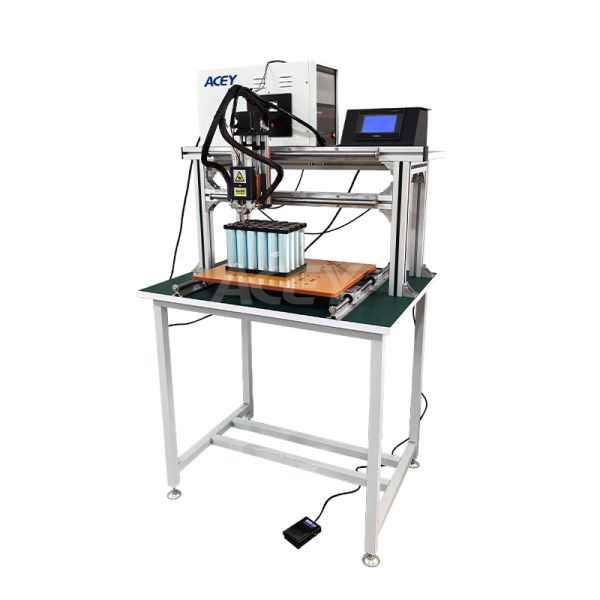 8000A Transistor Gantry Manual Lithium Battery Pack Spot Welding Machine With Guide Rail