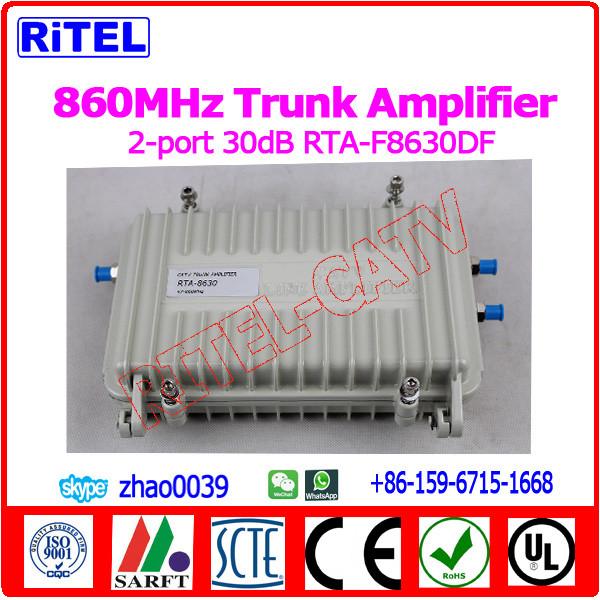860MHz 2-PORT OUTPUT 30dB gain CATV/MATV Trunk Amplifier/Booster RTA-F8630DF with ATT, EQ