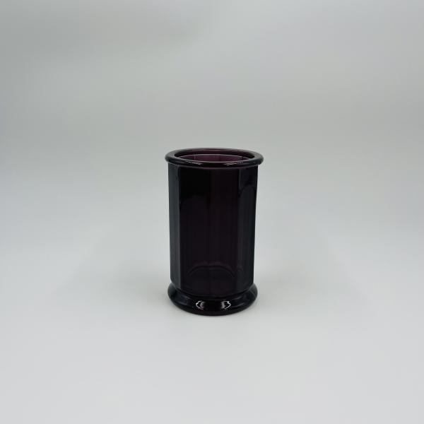 Glass Bathroom Accessories Set Purple Color Round Shape Soap Dispenser For Home Decor