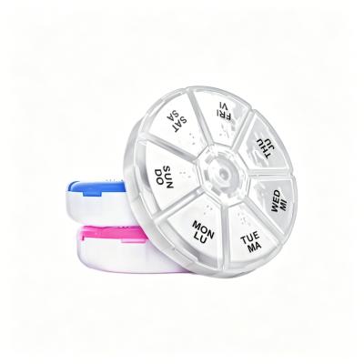 7-Slot Circular Pill Case Translucent Moisture-proof Medical Gift