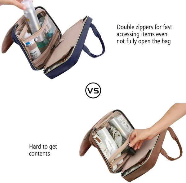 Travel Makeup And Toiletry Bag Organizer Hanging Hook Water Resistant 12x9x4