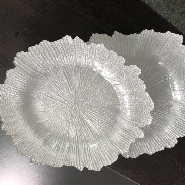 ZT-P055 Saixin Новый дизайн Черная снежинка Стеклянная зарядная тарелка для свадьбы