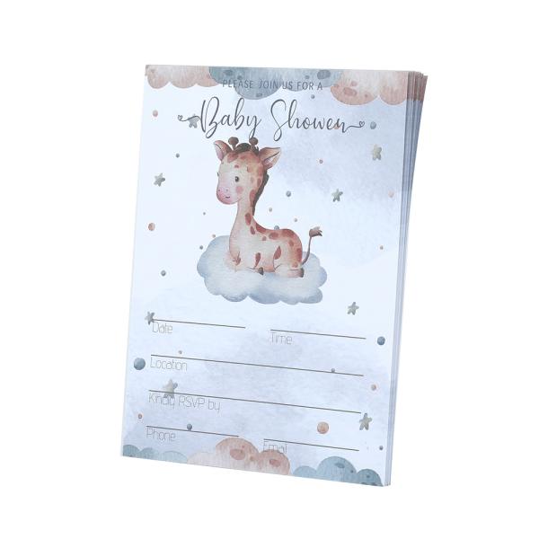 Customized Size Cartoon Gender Reveal Party Cards and Envelopes Baby Shower Invitations