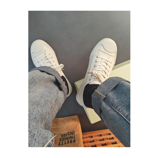 2024 Summer New Milky White Breathable Canvas Shoes Men'S Shoes All-Match White Shoes Trendy Casual Shoes Men'S Shoes