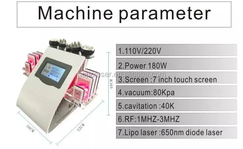 High quality 8 Pads Diode Lipo Laser LLLT Ultrasonic 40K Cavitation Slimming Vacuum RF Cellulite Weight Loss Machine