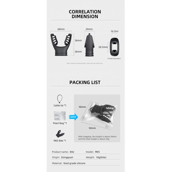 Accesorios de buceo de silicona Boquilla para deportes submarinos