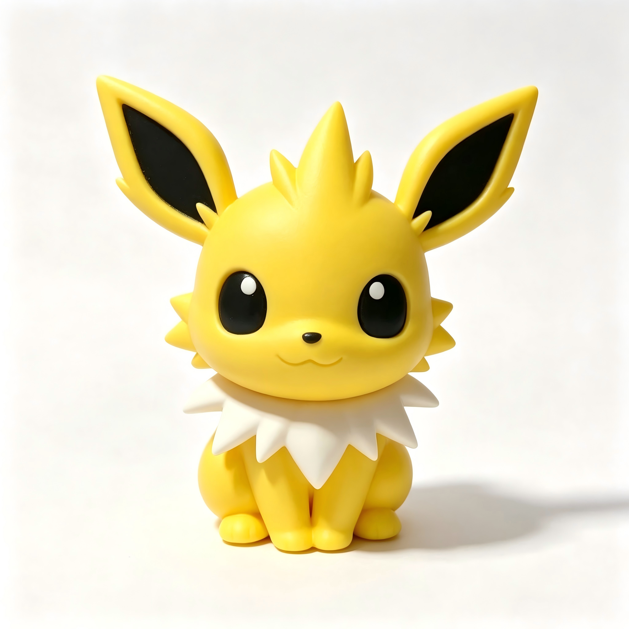 Bright Solid Color 3D Printed Toys Sitting Pose  Jolteon Figurine For Shelf Display