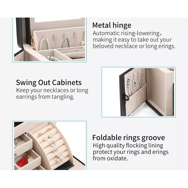 Faux Leather Full Color Printed Boxes Custom For Women Girl Jewelry