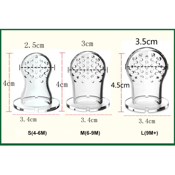 Small Tapered Type Silicone Baby Fruit Pacifier Feeder Small Mouth For Vegetable Bite