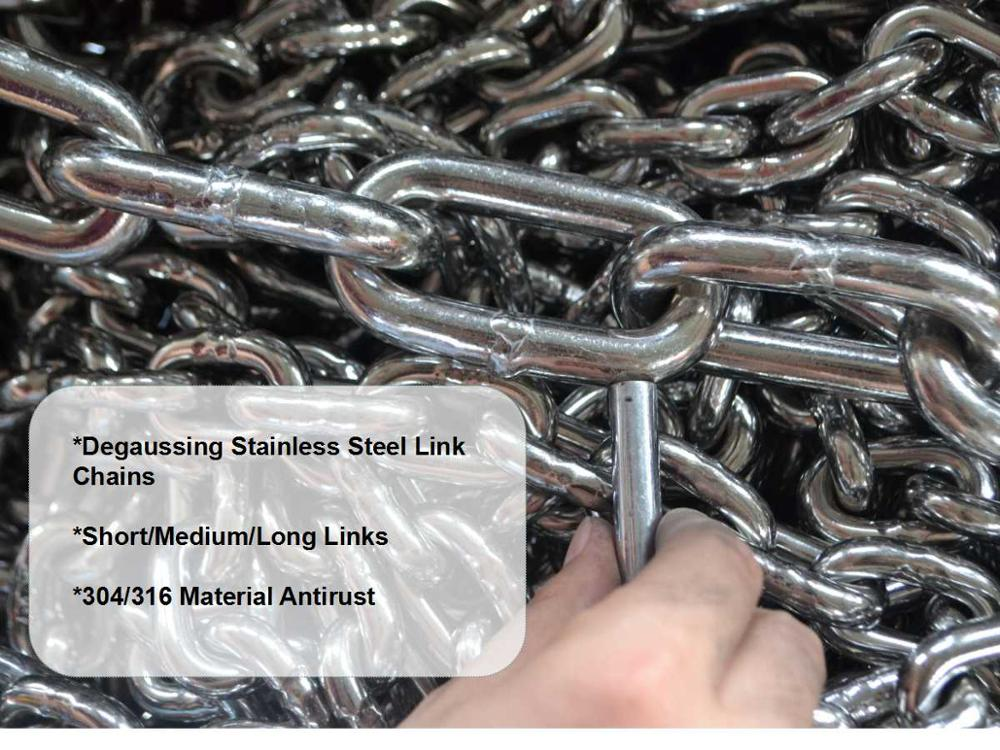 304 316 Stainless Steel Link Chain Stud Link Marine Anchor Chains 
