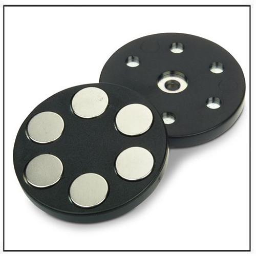 Disc rubber coated pot magnets 12 pcs of D14 x 3mm magnet inside neodymium gripping magnet